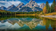 rugged rocky mountains of towering peaks the shimmering alpine lakes