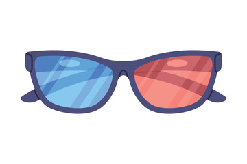 Sticker - Pair of Glasses and Shades for Sun Shine Protection Vector Illustration