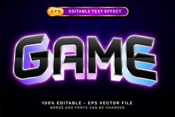 Poster - game effect and editable text effect with light neon color