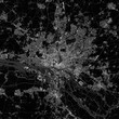 Hamburg map. Detailed dark map of Hamburg (Germany). Natural features (lakes, rivers), various types of roads and buildings are grouped separately.