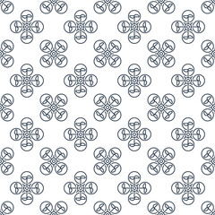 Wall Mural - Drone vector concept simple outline seamless pattern