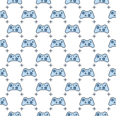 Poster - Controller or Gamepad vector colored seamless pattern