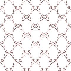 Poster - Gamepad or Game Controller vector Controlling Device outline seamless pattern