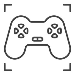 Poster - Computer Videogame Controller vector Gamepad linear icon or symbol