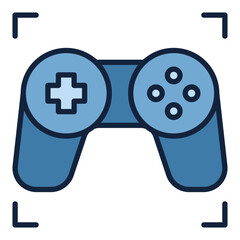 Poster - Console Video Game Controller vector Wireless Gamepad colored icon or logo element