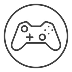 Poster - Gamepad in Circle vector Gaming Device icon or sign in thin line style