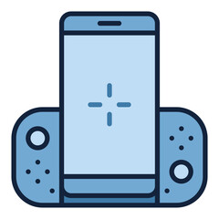 Poster - Game Controller for Mobile Phone vector Gamepad for Smartphone colored icon or design element