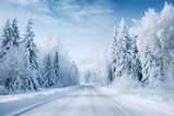 Fototapeta Most - road in the snow. 
