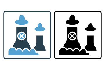 Poster - nuclear power icon. icon related with energy and technological development . solid icon style. Simple vector design editable