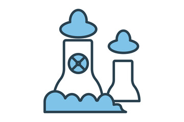 Poster - nuclear power icon. icon related with energy and technological development . flat line icon style. Simple vector design editable
