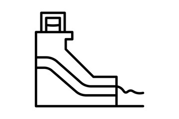 Poster - hydroelectric power icon. icon related with energy and technological development . line icon style. Simple vector design editable