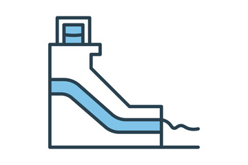 Poster - hydroelectric power icon. icon related with energy and technological development . flat line icon style. Simple vector design editable