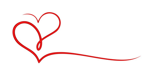 Poster - The symbol of stylized red hearts.
