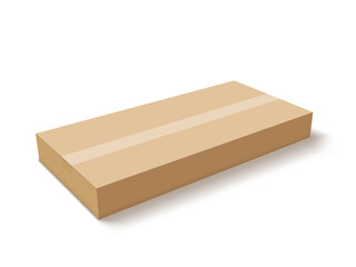 Sticker - 3D Cardboard Box Isolated On White Background