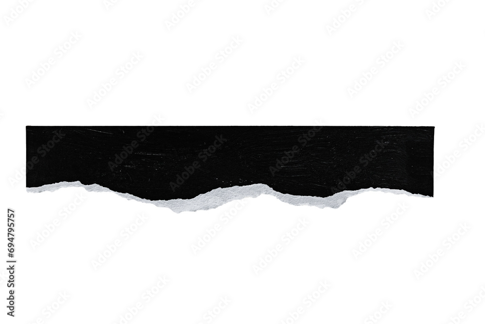 Papier Riss Stock-Foto „Black Ripped Paper With Torn Edges. Isolated Strips On ...