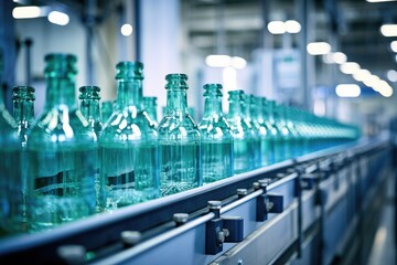 Bottles on the conveyor