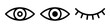 Eyes icon set symbol basic simple design