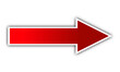 red arrow sign. Paper cut red arrow on transparent background with shadow.