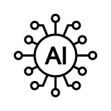 Fototapeta Paryż - AI Processor vector icon