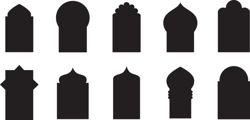 shape ramadan window frame set. EPS 10
