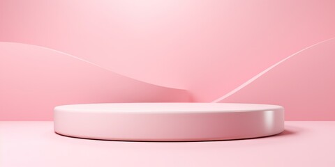 Wall Mural - Abstract pink podium with a modern design, offering a soft and elegant backdrop for product presentation.