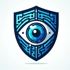Poster - eye on shield illustration, ai generate