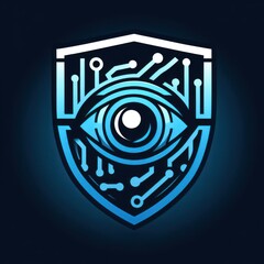 Poster - eye on shield illustration, ai generate