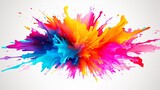 Fototapeta Motyle - colorful ink splashes isolated on white background