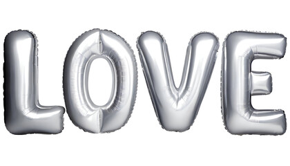 Wall Mural - 3d white balloon love text.