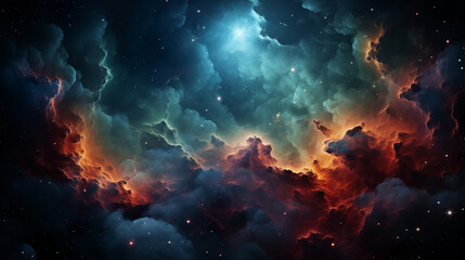 Wall Mural - Cosmic Clouds and Starscape in Vibrant Outer Space