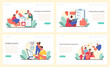 Onboarding web or landing set. Comprehensive orientation, detailed checklists, effective buddy systems, and thorough employee assessments. Nurturing professional growth. Flat vector illustration.