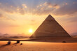 Great Piramid and desert in Giza, Egypt.