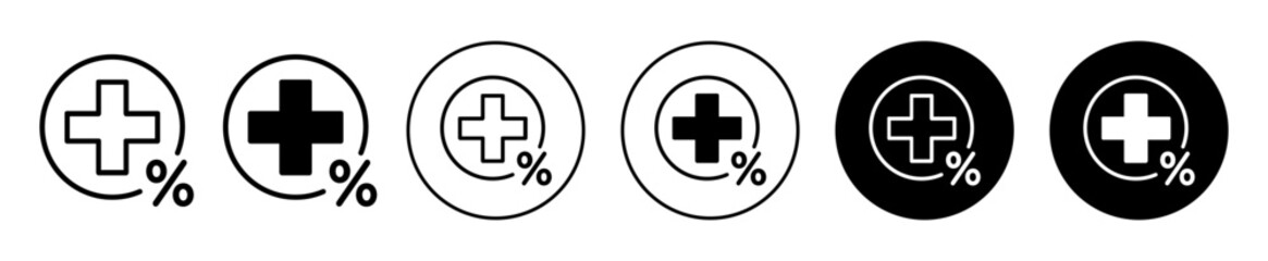 Discount bonus icon. shopping deal coupon of percent discount bonus point on healthcare tariff symbol set. special discount bonus loyalty point on purchase reward vector icon
