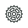 Bike sprocket isolated icon, bicycle cassette vector icon with editable stroke