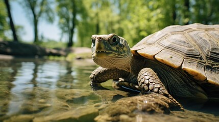 Sticker - turtle in the pond