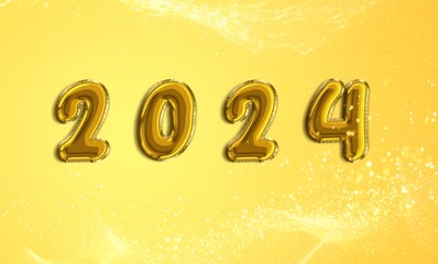 Poster - 2024 New Year celebration greeting card,