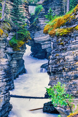 Sticker - Stream in rocky canyon with big rocks