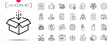 Pack of Distribution, Loyalty program and Corrupt line icons. Include Global business, Health skin, Organic waste pictogram icons. Swipe up, Get box, Search package signs. Delete file. Vector
