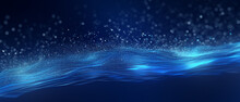 Abstract Blue Background With Falling Cyber Particles, Representing A Big Data Stream