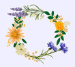 illustration de plantes et fleurs graphiques en bandeau pour faire-part de mariage ou évenement