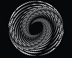 Wall Mural - Abstract rotated black and white lines.vortex form. Geometric art. Design element. Digital image with a psychedelic stripes.Design element for prints