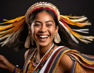 Sticker - Colorful Ethnic Portrait: Happy Indian Women Celebrating Cultural Tradition