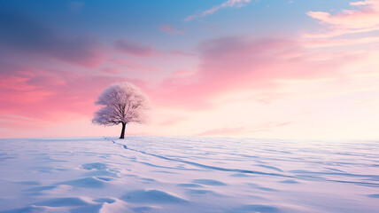 Wall Mural - beautiful sunset in the winter