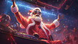 Santa clause playing Disco at the Christmas Night