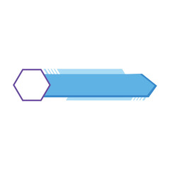 Poster - Blue arrow icon. Flat illustration of blue arrow icon for web design.  Banner element design. Part of infographic element