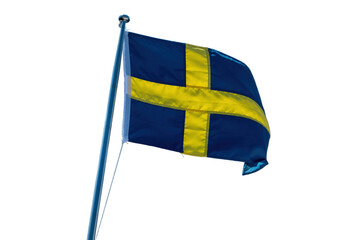 Poster - Swedish flag isolated on white transparent, Sweden sign symbol, PNG