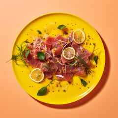 Sticker - Carpaccio on a plate.