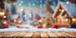 Colorful wooden platform background: Christmas