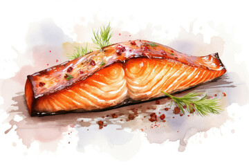 Sticker - Fish lemon fresh steak salmon seafood raw background fillet food healthy