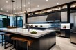 This contemporary kitchen doesn't shy away from technology. Smart appliances, integrated sound systems, and automated lighting can all be controlled with the touch of a button.